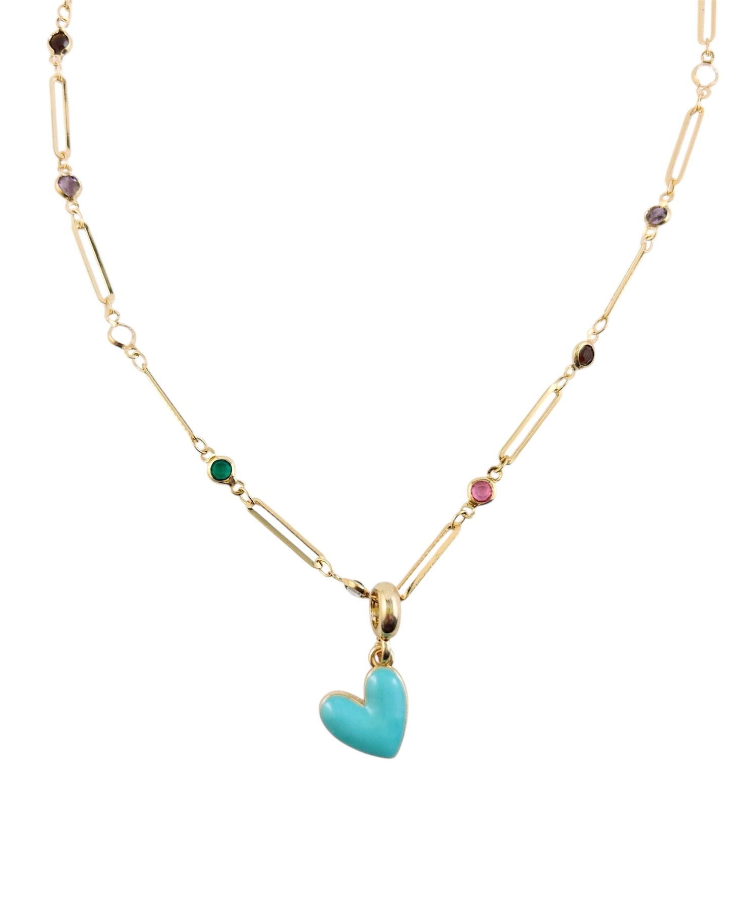 Heart Pop Necklace - Blue Belle