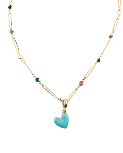Heart Pop Necklace - Blue Belle