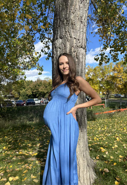 Bamboo Empire Waist Maternity Dress