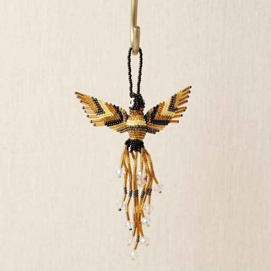 Golden and Brown Beaded Humming Bird