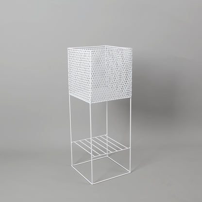 Salma White Raised Metal Pot Planter 2.3’