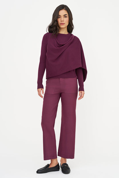 Women's Fine Knit Sweater/Scarf Combo, with a Crew-Neckline, Long Sleeves & an Attached Scarf Detail