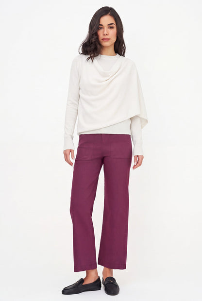 Women's Fine Knit Sweater/Scarf Combo, with a Crew-Neckline, Long Sleeves & an Attached Scarf Detail