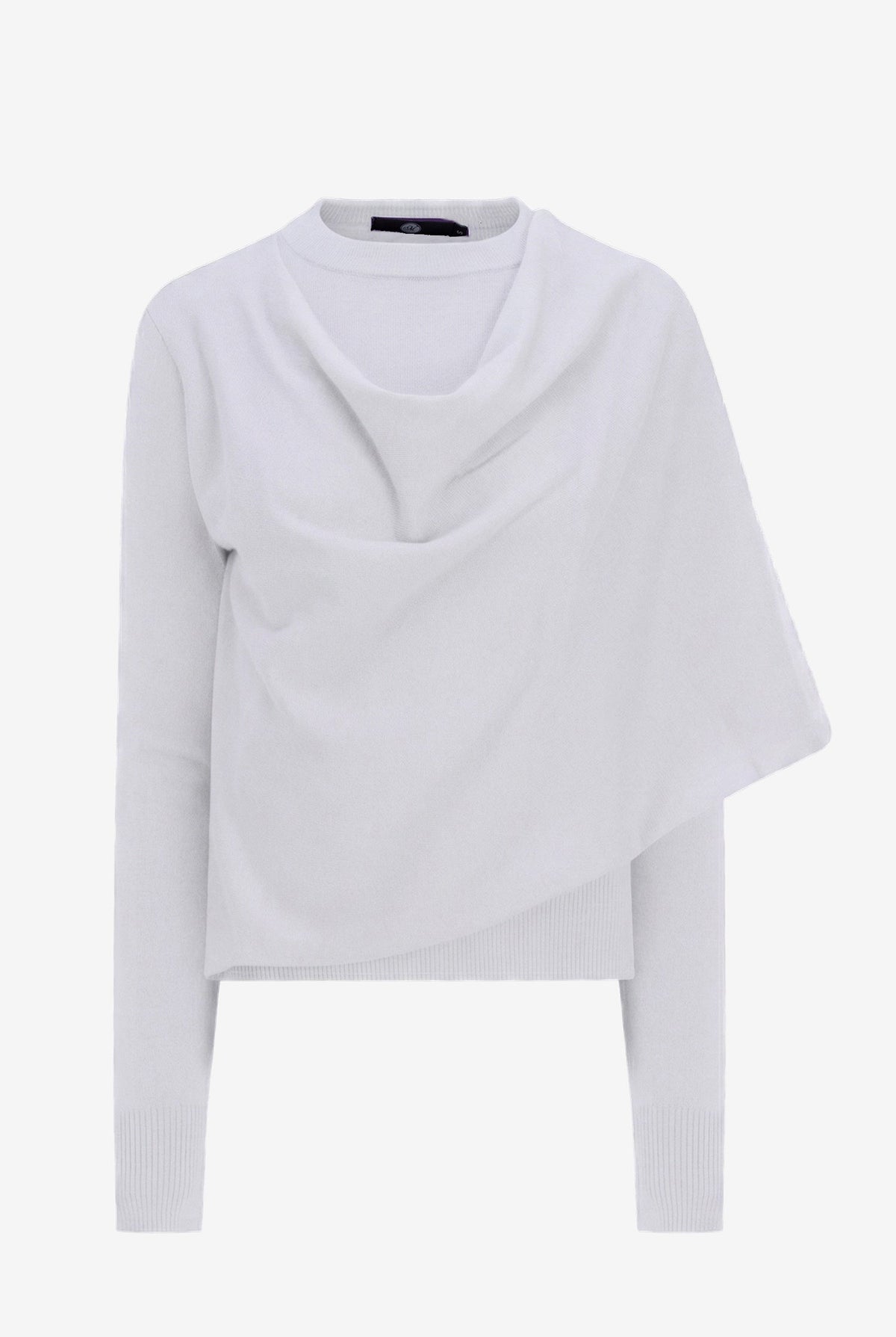 Women's Fine Knit Sweater/Scarf Combo, with a Crew-Neckline, Long Sleeves & an Attached Scarf Detail
