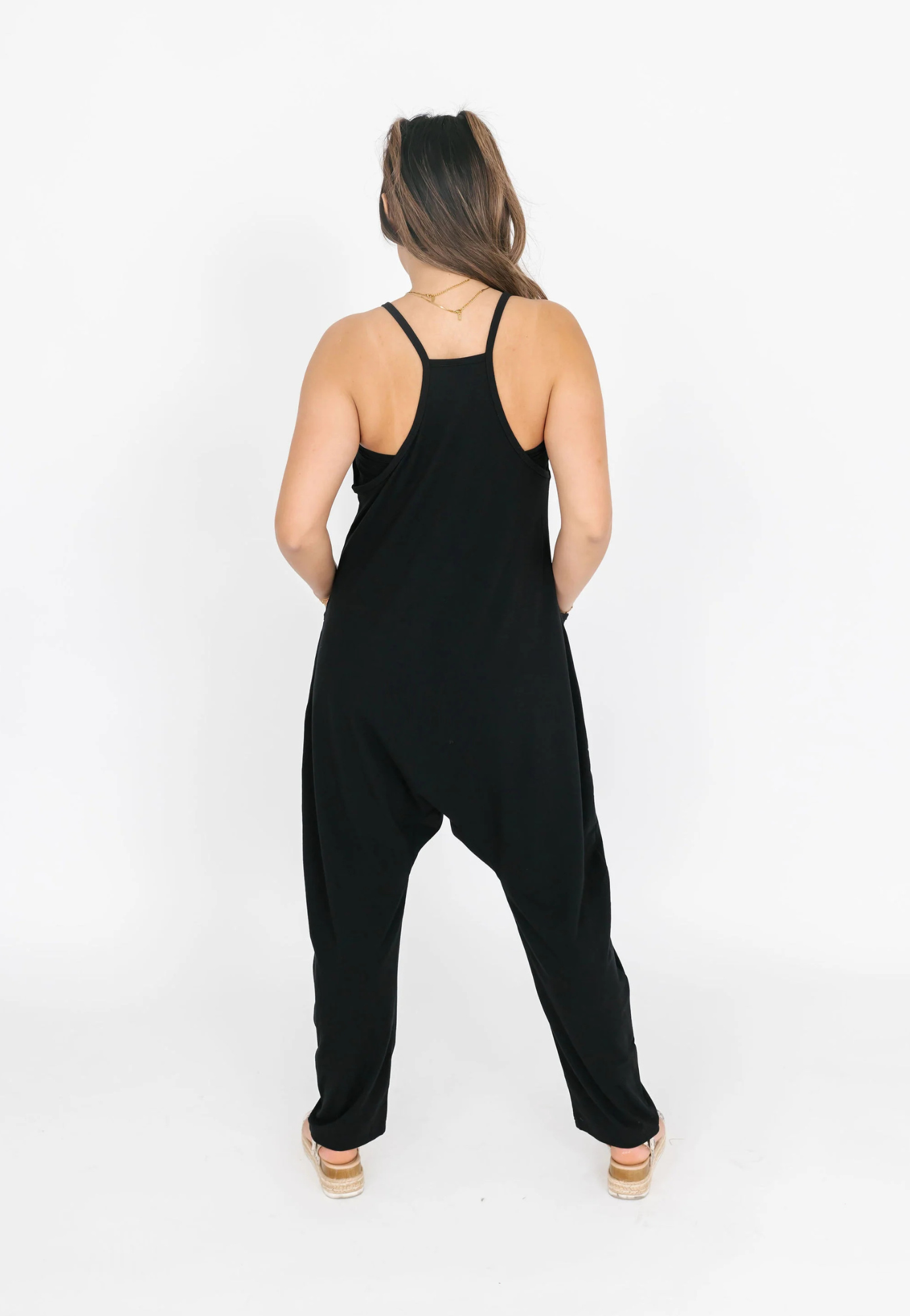 Abigael Romper in Midnight Black
