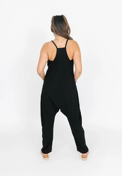Abigael Romper in Midnight Black