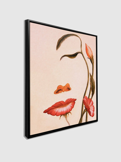Wall Art Abstract Flower Face- Fine Canvas