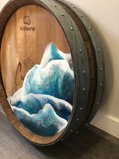 Wine Barrel Ocean Waves - AURABAGS SHOP