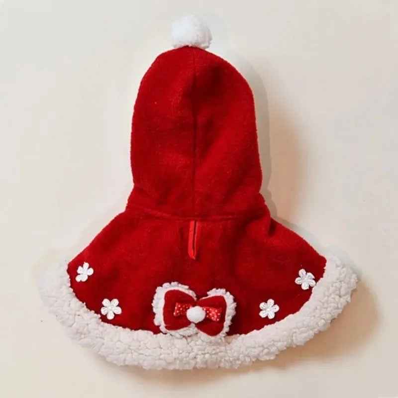 Snow on Christmas Day Dog Cloak | Holiday Outerwear Clothing
