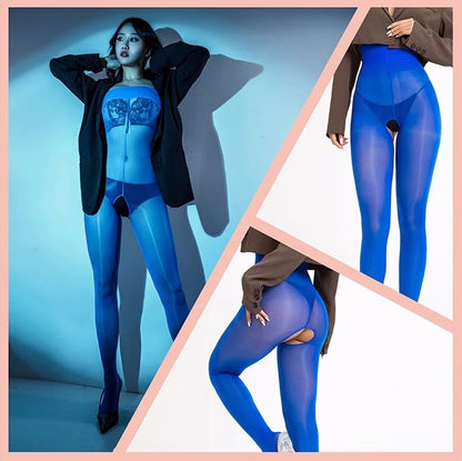 20D Crotchless High Waist Pantyhose Nylon Tights