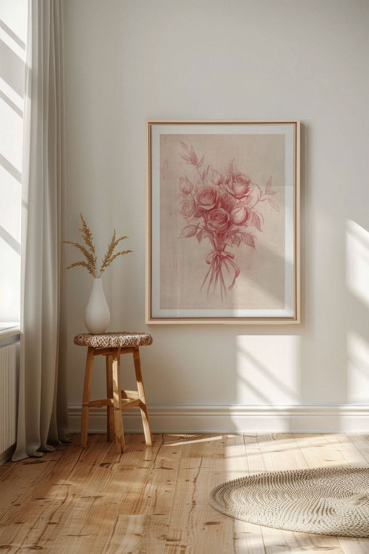 ÉCLATS DE ROSES, Oeuvre sur toile étirée