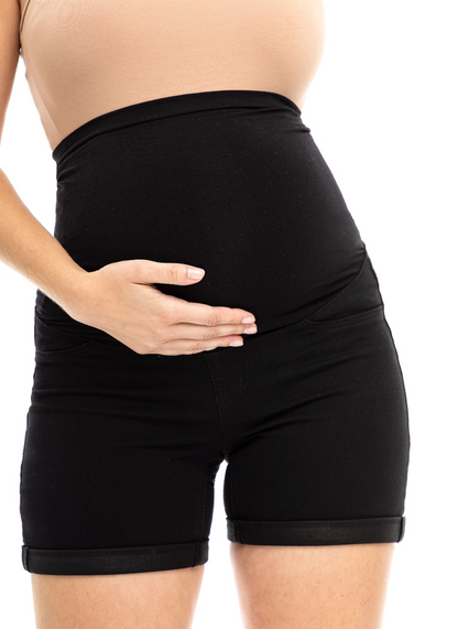 Maternity Roll Denim Shorts