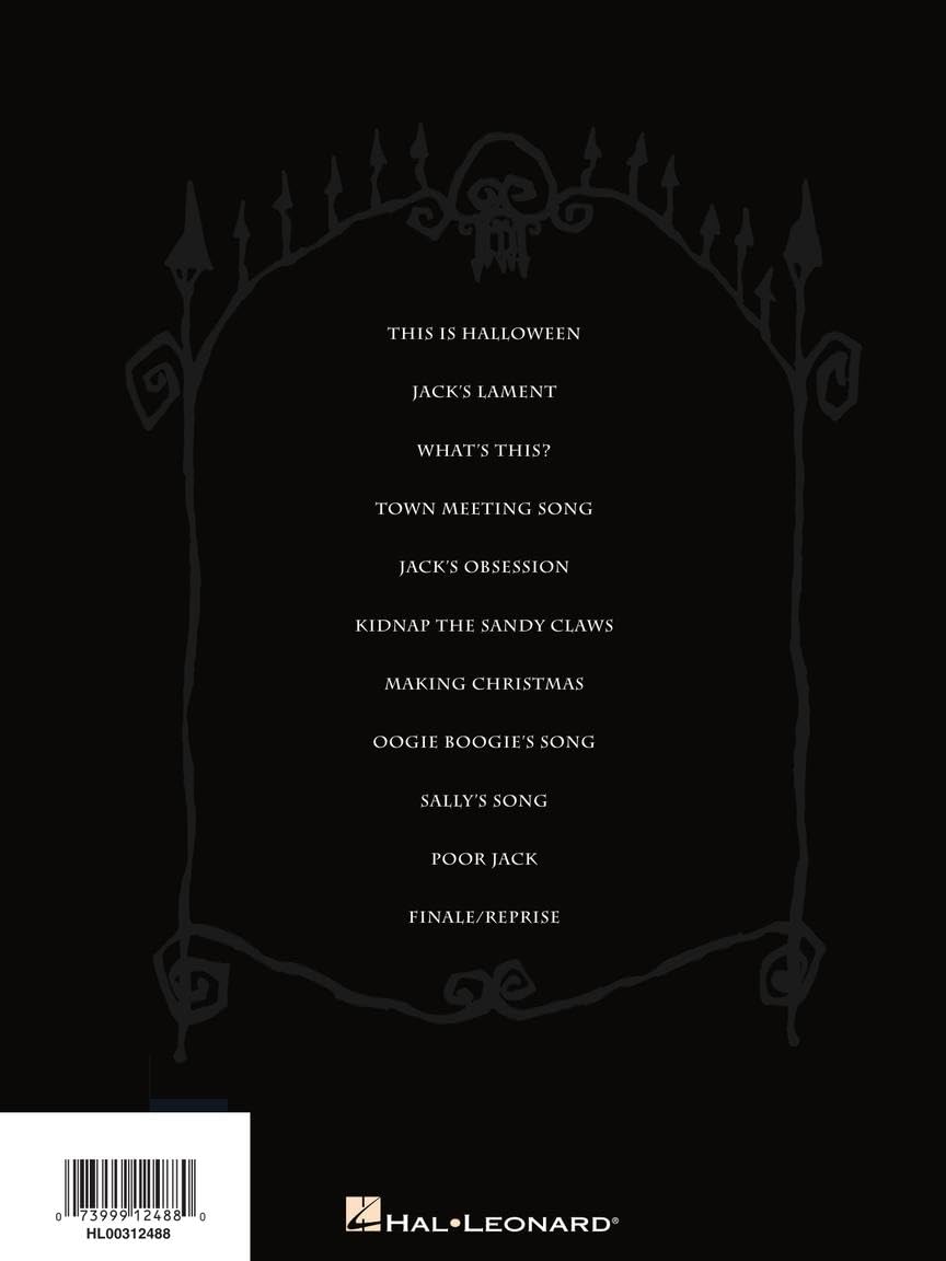 Tim Burton's: The Nightmare Before Christmas | Sheet Music Songbook | Piano Vocal Guitar Arr. for Movie Soundtrack Fans | 11 Iconic Halloween and Christmas Songs | Film Music for Piano and Voice