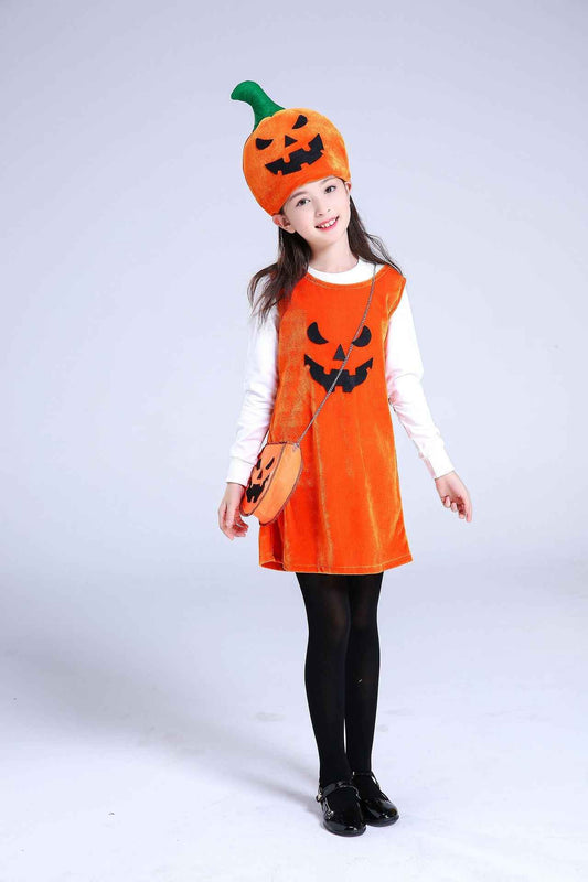 Girls Halloween Dance Costume – Pumpkin Dress Outfit for Kids Party Performance