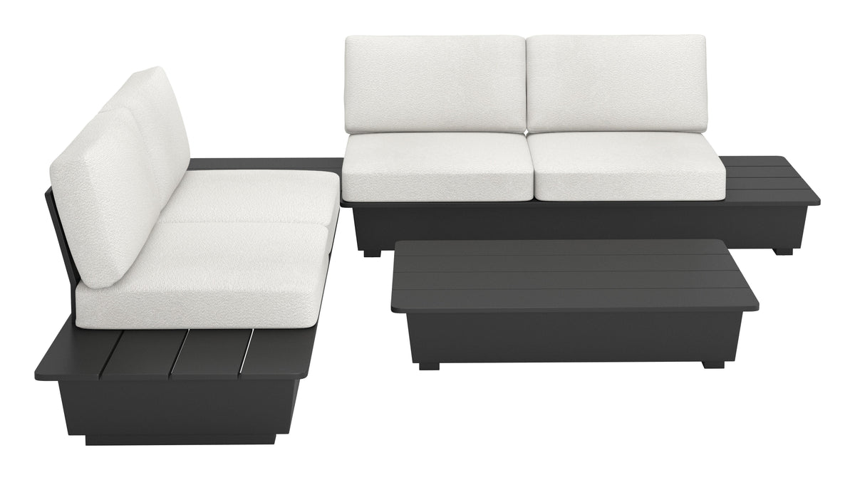 Arbor 2 Seater Modern Outdoor Sofa - Black
