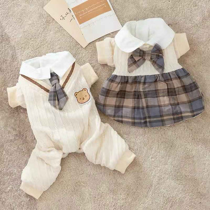 Samuel School Outfit for Dogs – Matching Dog Dress and Sweater Set