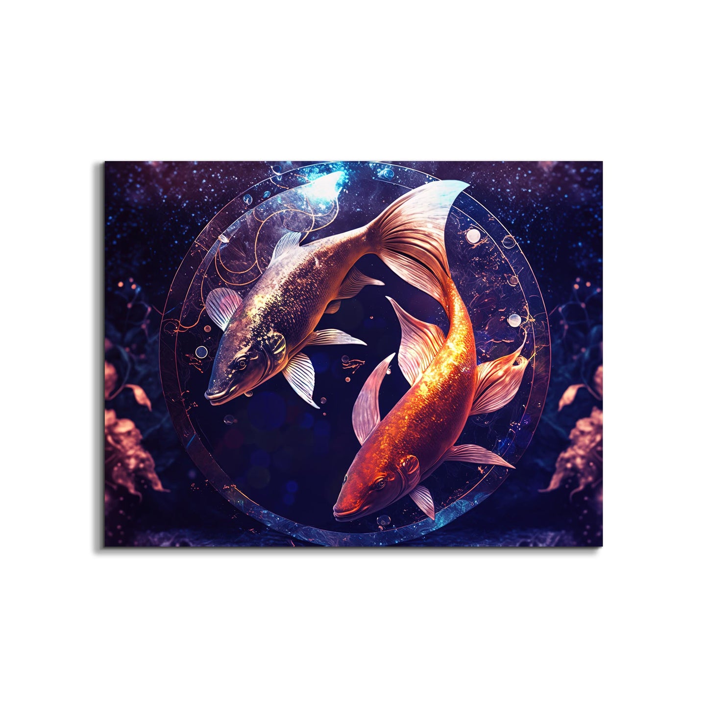 Leinwandbild -Tierkreiszeichen Fische Symbol-Wandkunst