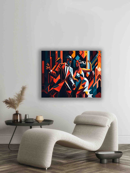 Leinwandbild - Tango in der Stadt - Moderne Kunst