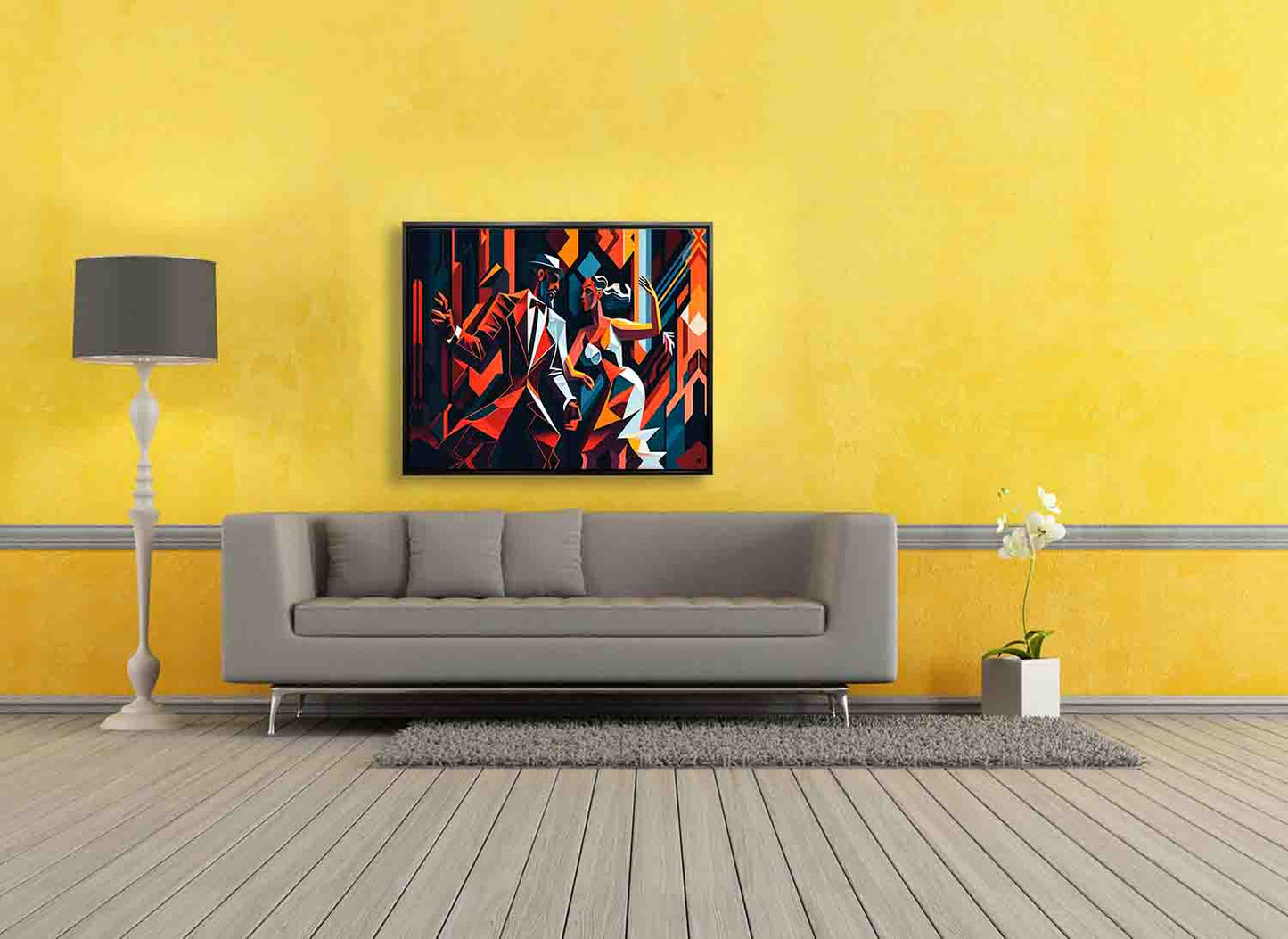 Leinwandbild - Tango in der Stadt - Moderne Kunst