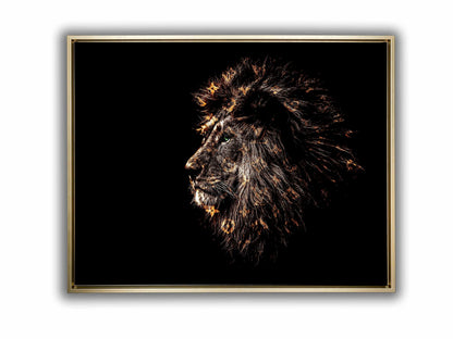 Edle Kunstleinwand „Löwe mit reichem Golddekor“ 122 x 91 cm