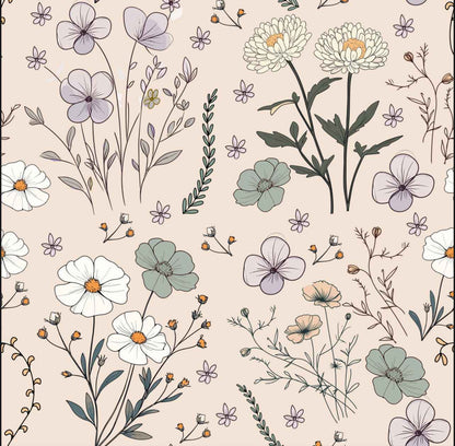 Mousseline de bambou floral