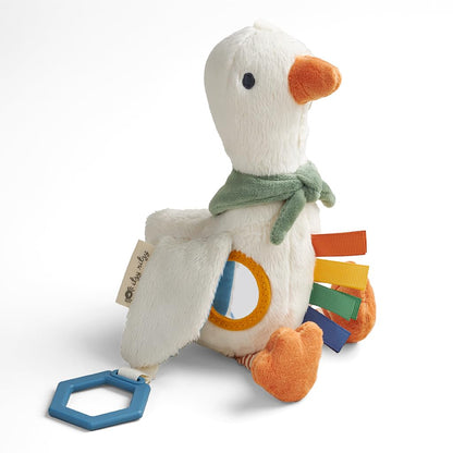 Itzy Ritzy Bitzy Traveler Car Seat & Stroller Toy for Babies – Developmental Sensory Toy Features Crinkle & Rattle Sounds & Multiple Textures – Hanging Travel Buddy for On-the-Go Entertainment (Goose) 🍁 All In One Marketplace Canada