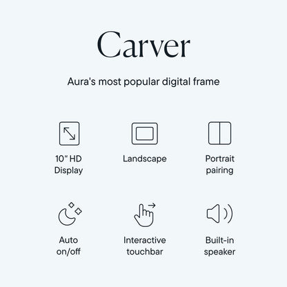 Aura Carver WiFi Digital Picture Frame | The Best Digital Frame for Gifting | Send Photos from Your Phone | Quick, Easy Setup in Aura App | Free Unlimited Storage | Gravel with White Mat 🍁 All In One Marketplace Canada