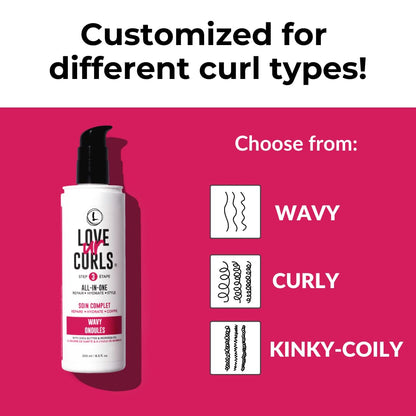 Love Ur Curls - All in One Curl Cream Styler, Curling Cream for Wavy Hair, Repair, Define, Hydrate & Style, Anti Frizz with Shea Butter, 250mL 🍁 All In One Marketplace Canada