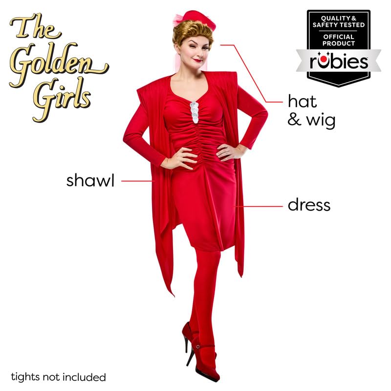 Rubies Women's Golden Girls Blanche Costume Set with Wig, Small, TV Show Look Perfect for Halloween, Parties, and More