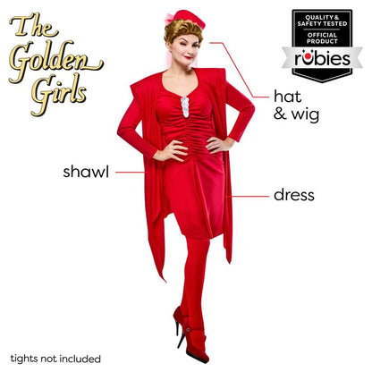 Rubies Women's Golden Girls Blanche Costume Set with Wig, Small, TV Show Look Perfect for Halloween, Parties, and More