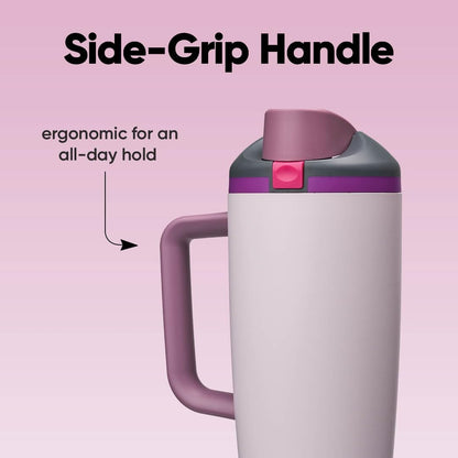 Owala FreeSip Tumbler Insulated Stainless Steel Water Bottle with Built-in Straw and Side Handle, for Travel, Work, School, and Sports, 40oz, BPA Free, Leak Proof, Dreamy Field 🍁 All In One Marketplace Canada