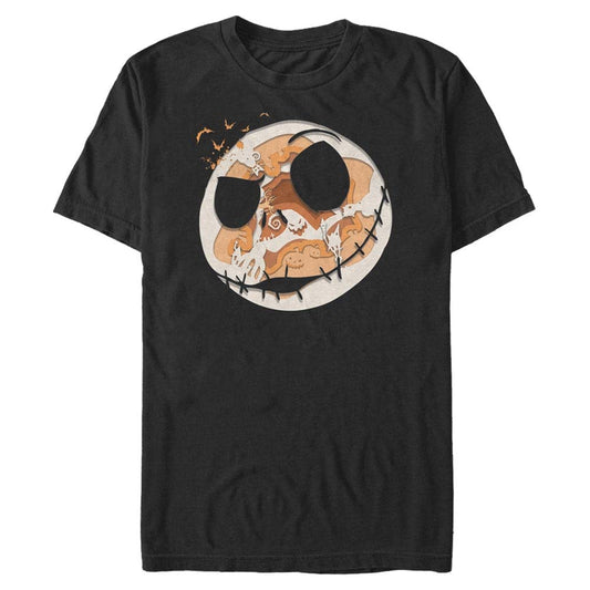 Disney Big & Tall The Nightmare Before Christmas Paper Halloween Men's Tops Short Sleeve Tee Shirt, Black, X-Large Big Tall