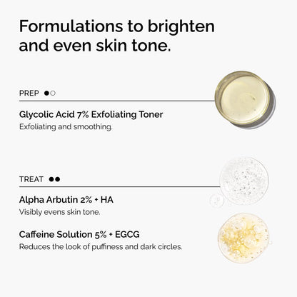 The Ordinary The Bright Set, 3-Step Regimen for Radiant, Even Skin Tone with Glycolic Acid 7% Exfoliating Toner, Alpha Arbutin 2% + HA, and Caffeine Solution 5% + EGCG Eye Serum | Skin Care Set 🍁 All In One Marketplace Canada