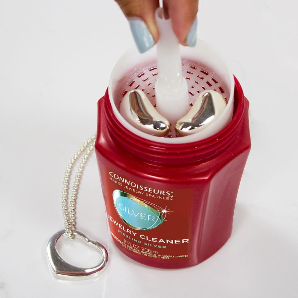 Connoisseurs Silver Jewelry Cleaner 8 oz Liquid Tarnish Remover for Sterling Silver Rings, Necklaces, Earrings & Bracelets Safe, Fast & Effective Silver Cleaning Solution 🍁 All In One Marketplace Canada