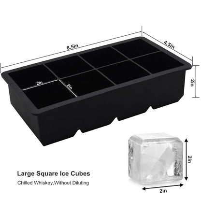 Bangp Large Ice Cube Tray for Whiskey,2 Pack Stackable Big Ice Cube Molds Make 16 Big Whiskey Ice Cubes,Easy Release Square Ice Cube Maker for Cocktails,Whiskey,Soups and Frozen Treats 🍁 All In One Marketplace Canada