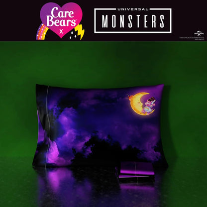 Care Bears x Universal Monsters Halloween Beauty Silky Satin Standard Reversible Pillowcase Cover 20x30 for Hair and Skin, (Officially Licensed Product) by Franco Collectibles
