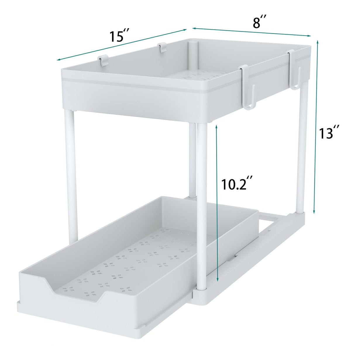 DEKAVA Under Sink Organizer 2 Pack, Bathroom Organizes, 2 Tier Sliding Cabinet Basket Organizer Drawer, Multi-Purpose Bath Collection Baskets for Bathroom (White) 🍁 All In One Marketplace Canada