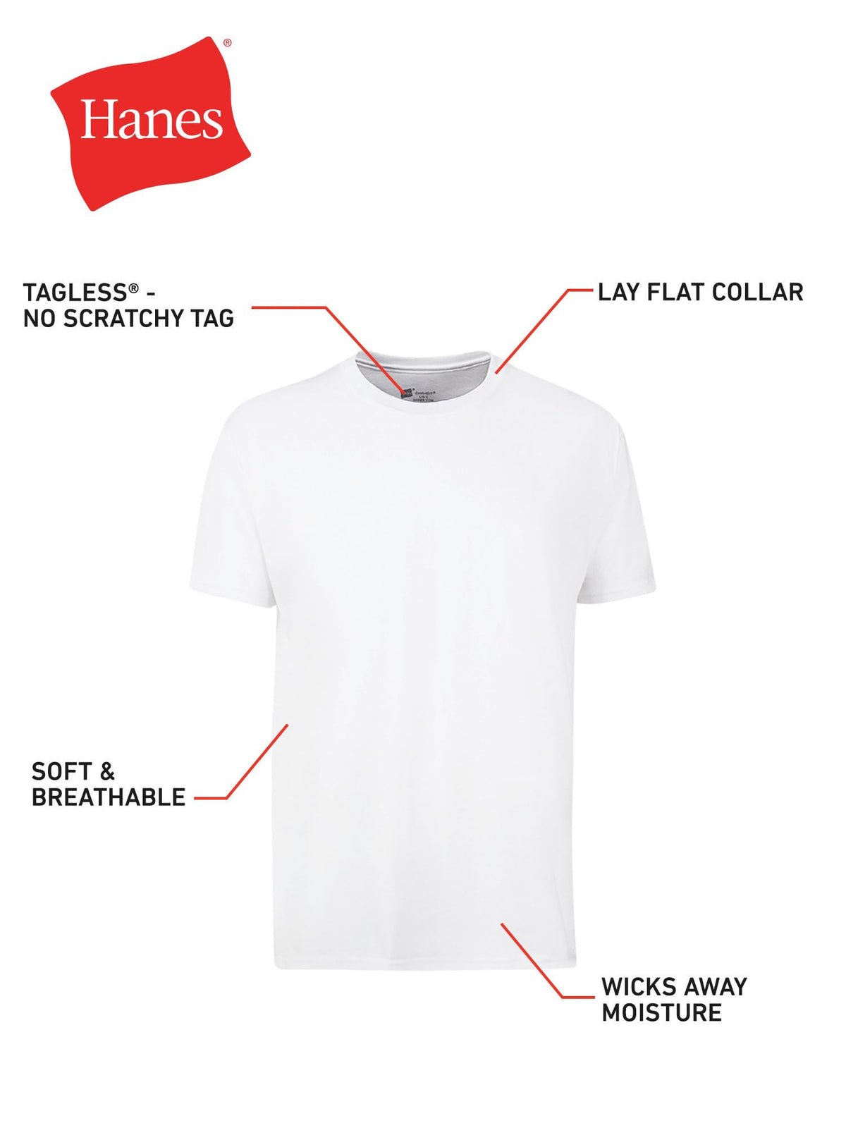 Hanes Mens ComfortSoft 4 Pack Cotton Crewneck T-Shirt. Undershirts, White, Medium US 🍁 All In One Marketplace Canada