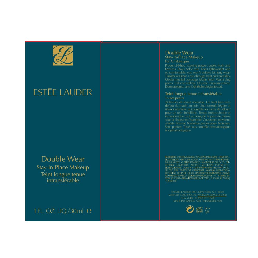 Estée Lauder Double Wear Stay-in-Place 24-Hour Long-Wear Matte Foundation, 30 ml, 2N1 Desert Beige 🍁 All In One Marketplace Canada