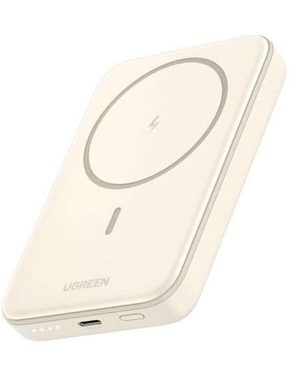 UGREEN 10000mAh PD 20W Magnetic Portable Charger, 7.5W Wireless Charging wiht Built-in USB C in/Out Battery Pack, Power Bank with 0.5M Cable Compatible with Magsafe, iPhone 16/15 Pro Max, White 🍁 All In One Marketplace Canada