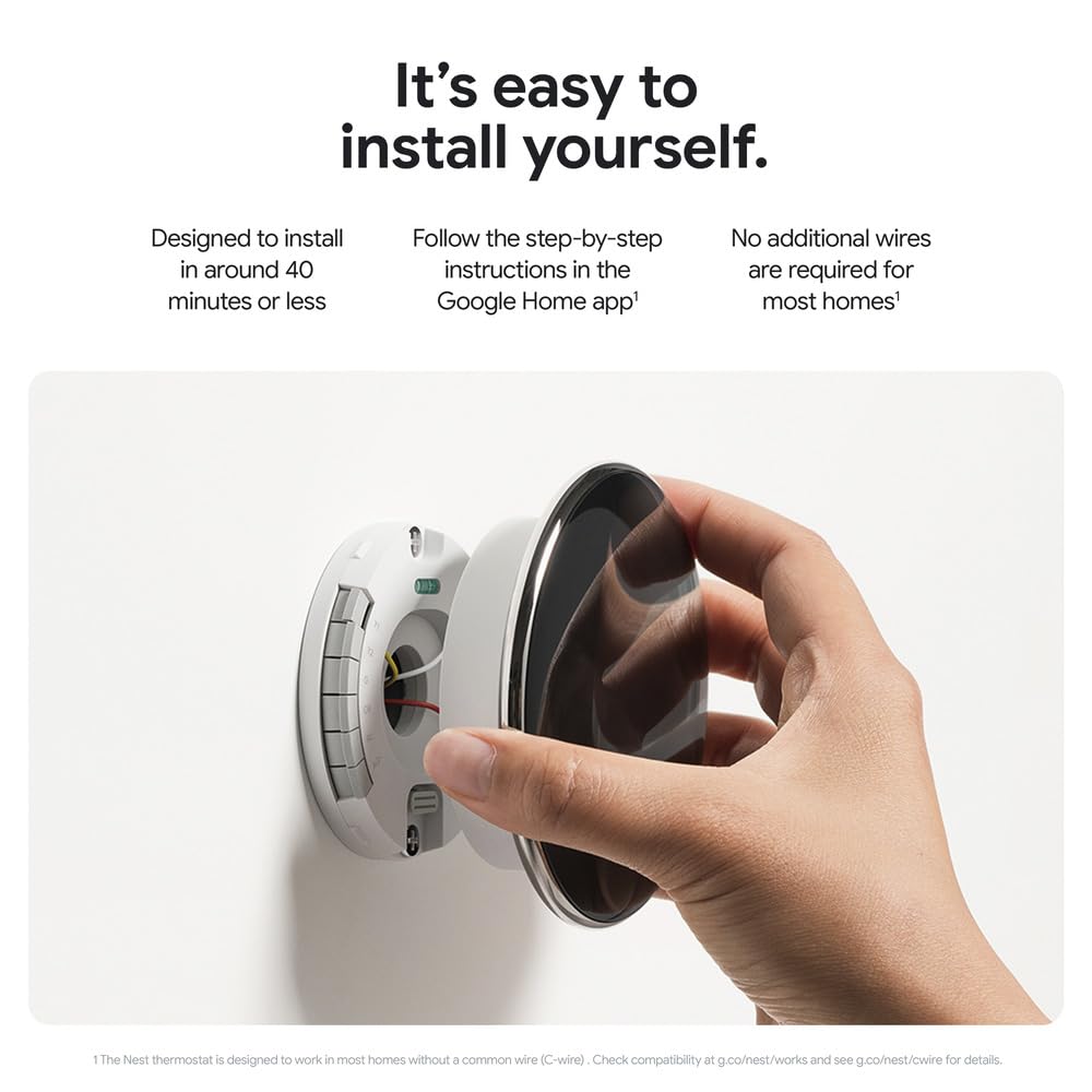 Google Nest Learning Thermostat (4th Gen) with Temp Sensor - Obsidian 🍁 All In One Marketplace Canada