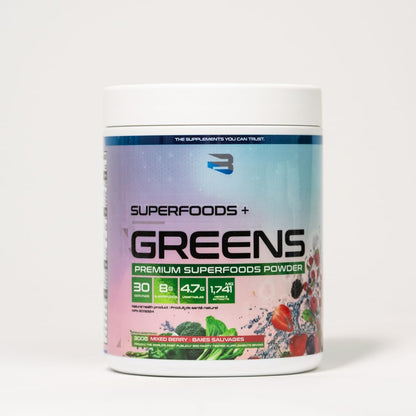 Believe Supplements Superfoods+Greens - Superfood Blend | Boost Energy, Immunity, and Digestion | Rich in Antioxidants & Essential Nutrients! (30 servings, Mixed Berry) 🍁 All In One Marketplace Canada