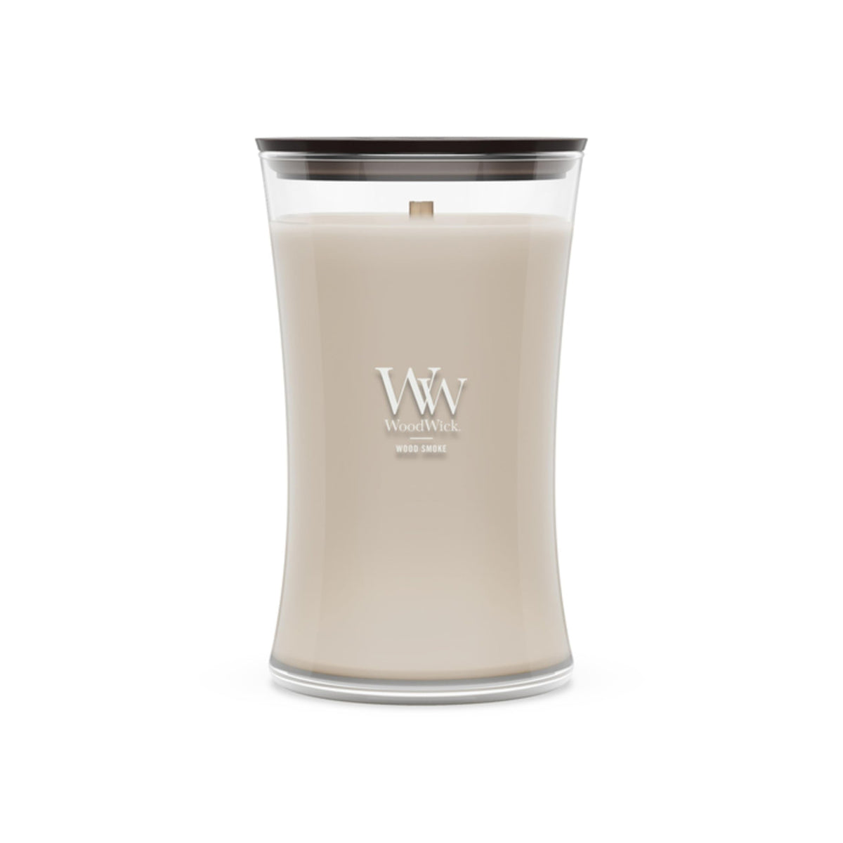 WoodWick Hourglass Scented Candle, Wood Smoke, 21.5 oz., Large, Up to 130 Hours of Burn Time, Fall Candle with Crackling Wick, Soy Wax Blend, Halloween Candle