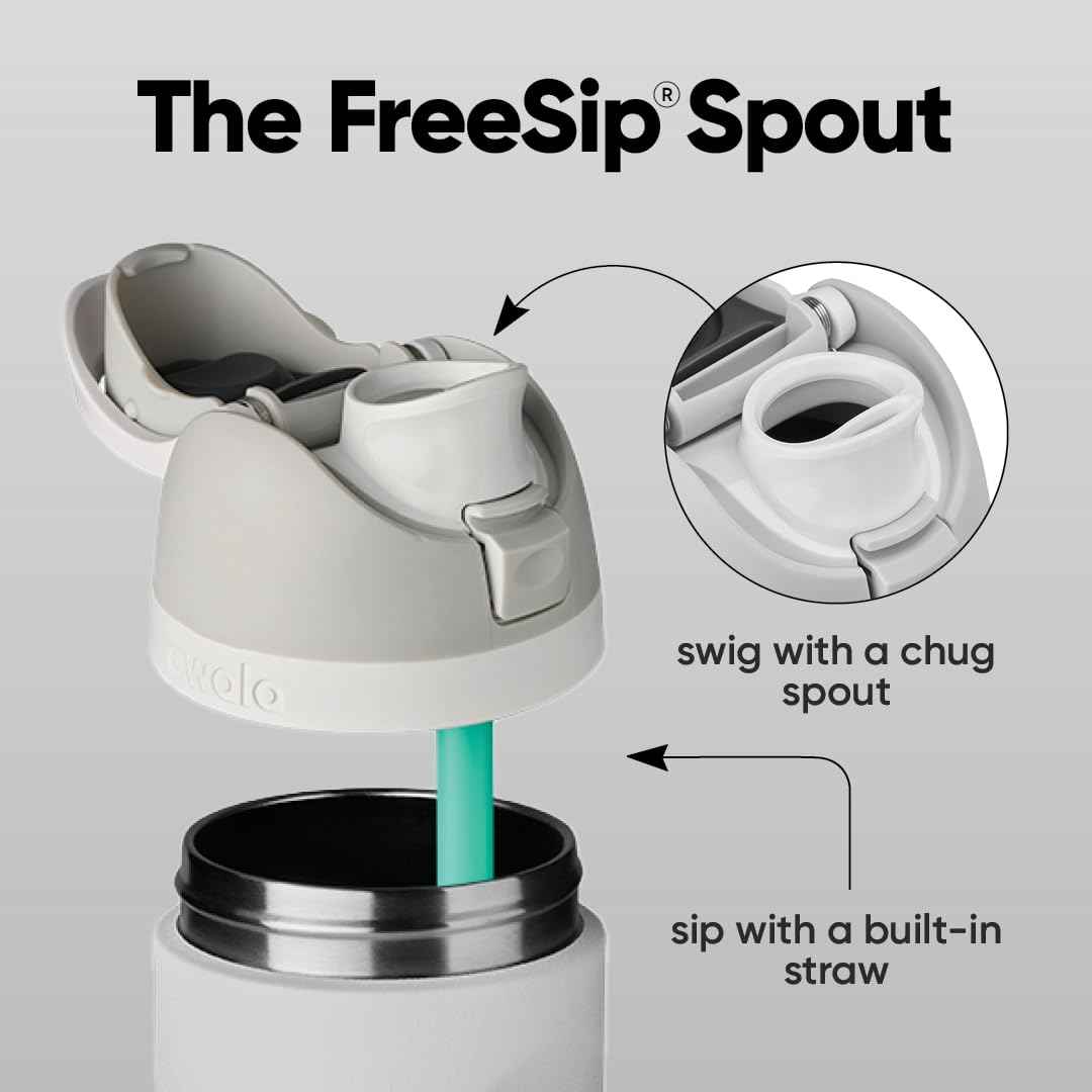 Owala FreeSip Insulated Stainless Steel Water Bottle with Straw, BPA-Free Sports Water Bottle, Great for Travel, 32 Oz, Shy Marshmallow 🍁 All In One Marketplace Canada