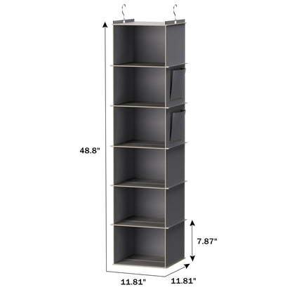 YOUDENOVA Hanging Closet Organizers and Storage, 6-Shelf Closet Hanging Storage Shelves, Grey 🍁 All In One Marketplace Canada
