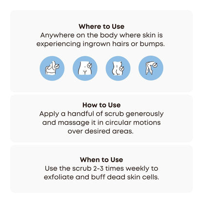Bushbalm Ingrown Hair Exfoliating Scrub - Reduces Appearance of Ingrown Hairs and Razor Bumps, Soothes Skin and Post-Shave Redness - Nude, 236 ml 🍁 All In One Marketplace Canada