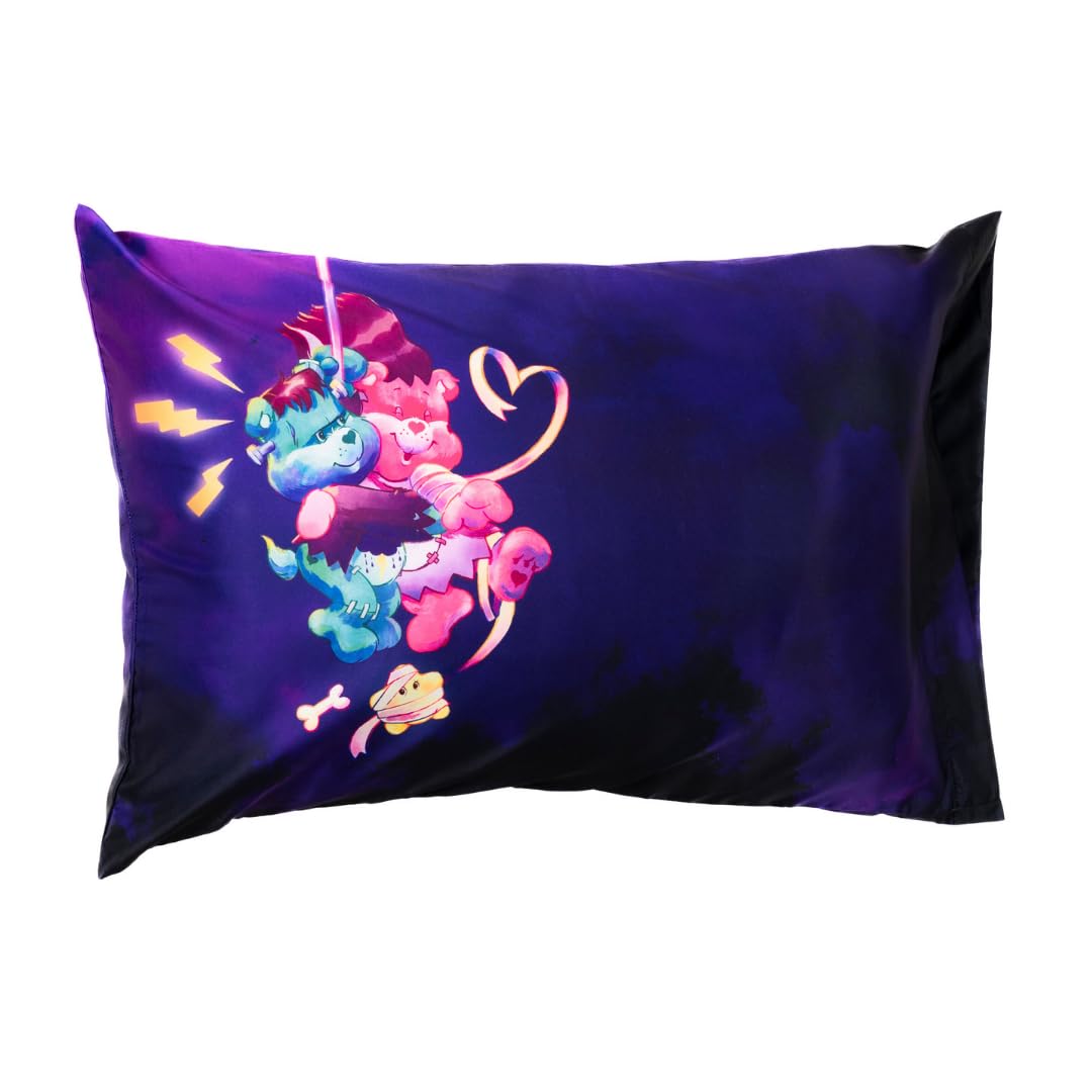 Care Bears x Universal Monsters Halloween Beauty Silky Satin Standard Reversible Pillowcase Cover 20x30 for Hair and Skin, (Officially Licensed Product) by Franco Collectibles