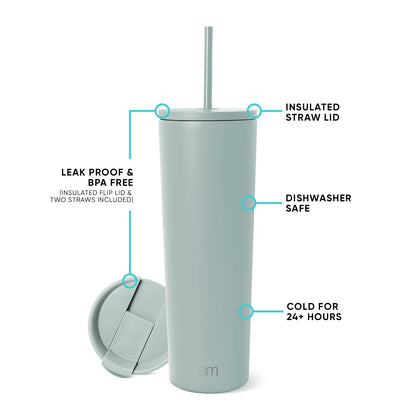 Simple Modern Iced Coffee Tumbler, Insulated | 28oz | Green 🍁 All In One Marketplace Canada