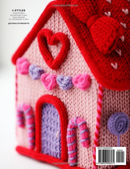 Gingerbread Houses: A Circular Knitting Machine Pattern (4 Styles: Christmas, Valentine's Day, St. Patrick's Day, and Halloween)