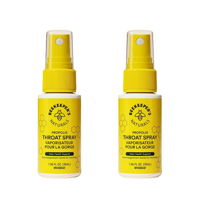 BEEKEEPER'S NATURALS Propolis Throat Spray - 85mg Bee Propolis Extract - Natural Immune Support, Sore Throat Relief & Antioxodant Support - Antioxidants, Keto, Paleo, Gluten-Free 1.06 oz (Pack of 2) 🍁 All In One Marketplace Canada